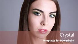  Presentation with fancy - Slide deck consisting of young-beautiful-woman-with-fancy background and a tawny brown colored foreground