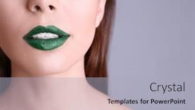  Presentation with beautiful green - Audience pleasing PPT layouts consisting of young-beautiful-woman-with-fancy backdrop and a light gray colored foreground