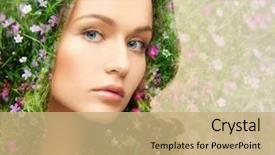  Presentation with black people healing - Colorful PPT theme enhanced with young beautiful woman with floral backdrop and a coral colored foreground