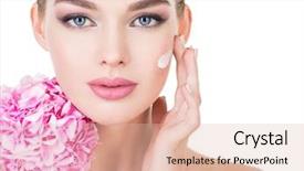  Presentation with skin health - Theme enhanced with young beautiful woman with flower background and a lemonade colored foreground