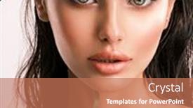  Presentation with beautiful green - Colorful presentation enhanced with young-beautiful-woman-with-green backdrop and a coral colored foreground