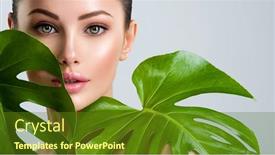  Presentation with leave - Amazing presentation having young-beautiful-woman-with-green backdrop and a tawny brown colored foreground