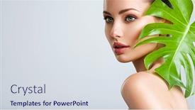  Presentation with beautiful green - PPT theme having young-beautiful-woman-with-green background and a sky blue colored foreground