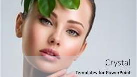  Presentation with beautiful green - Presentation design with young-beautiful-woman-with-green background and a  colored foreground