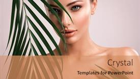  Presentation with beautiful green - PPT theme with young-beautiful-woman-with-green background and a  colored foreground