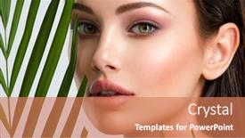  Presentation with eye care - Audience pleasing presentation consisting of young-beautiful-woman-with-healthy backdrop and a coral colored foreground