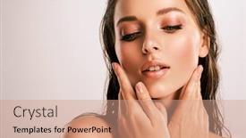  Presentation with eye care - Colorful theme enhanced with young-beautiful-woman-with-healthy backdrop and a coral colored foreground