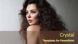  Presentation with long hair - Amazing PPT theme having young-beautiful-woman-with-long backdrop and a tawny brown colored foreground