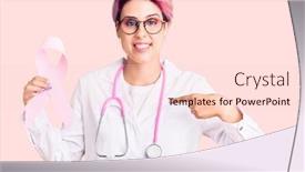  Presentation with cancer - Amazing presentation theme having young-beautiful-woman-with-pink backdrop and a lemonade colored foreground