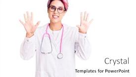  Presentation with pink - Beautiful slide set featuring young-beautiful-woman-with-pink backdrop and a white colored foreground