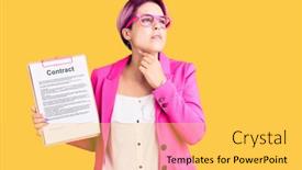  Presentation with sore throat - Presentation theme with young-beautiful-woman-with-pink background and a yellow colored foreground
