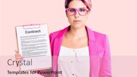  Presentation with pink - Slides consisting of young-beautiful-woman-with-pink background and a lemonade colored foreground