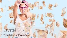  Presentation with frame pink - Slides featuring young-beautiful-woman-with-pink background and a lemonade colored foreground