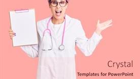  Presentation with medical clipboard - Colorful presentation theme enhanced with young-beautiful-woman-with-pink backdrop and a lemonade colored foreground