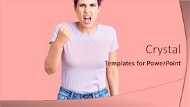  Presentation with pink - Presentation design consisting of young-beautiful-woman-with-pink background and a lemonade colored foreground