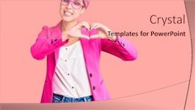  Presentation with pink business - Presentation consisting of young-beautiful-woman-with-pink background and a lemonade colored foreground