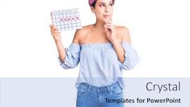  Presentation with pink - PPT layouts having young-beautiful-woman-with-pink background and a light blue colored foreground