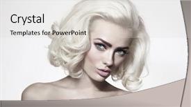  Presentation with vintage - Audience pleasing slide deck consisting of young beautiful woman with platinum backdrop and a lemonade colored foreground