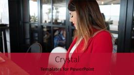  Presentation with beautiful young woman getting face - Slide deck having young-beautiful-woman-with-relaxed background and a crimson colored foreground