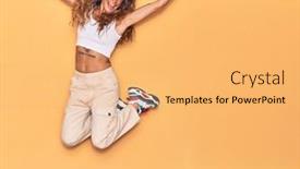  Presentation with tattoo - Beautiful presentation theme featuring young-beautiful-woman-with-tattoo backdrop and a yellow colored foreground