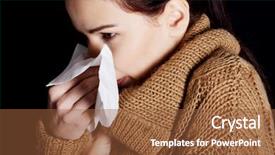  Presentation with tissue - Slide set featuring young beautiful woman with tissue on black background background and a tawny brown colored foreground