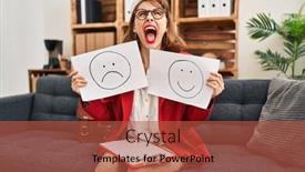  Presentation with happy angry - Presentation theme enhanced with young-beautiful-woman-working background and a red colored foreground