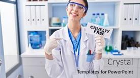  Presentation with cruelty - Theme with young-beautiful-woman-working background and a light gray colored foreground