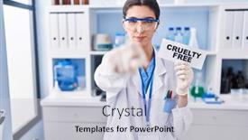  Presentation with cruelty - Slides having young-beautiful-woman-working background and a light gray colored foreground