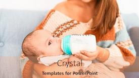  Presentation with baby milk - Amazing presentation having young-beautiful-woman backdrop and a coral colored foreground