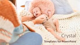  Presentation with baby crying - Cool new slides with young-beautiful-woman backdrop and a lemonade colored foreground