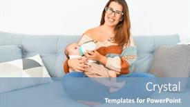  Presentation with baby milk - Amazing theme having young-beautiful-woman backdrop and a teal colored foreground