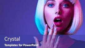  Presentation with glamour - Colorful PPT layouts enhanced with young-beautiful-woman backdrop and a ocean colored foreground