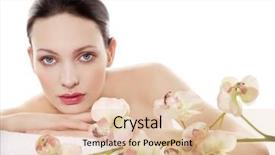  Presentation with flower woman - PPT theme consisting of young beautiful woman background and a lemonade colored foreground