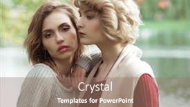  Presentation with glamour - Beautiful slides featuring young beautiful women near lake glamour fashion portrait backdrop and a coral colored foreground