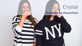  Presentation with bad breath - Theme consisting of young-beautiful-women-wearing-casual background and a sky blue colored foreground