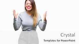  Presentation with business success - Colorful PPT layouts enhanced with young-beautiful-worker-business-woman backdrop and a  colored foreground