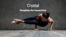  Presentation with yoga - PPT layouts with young beautiful yoga female posing background and a dark gray colored foreground
