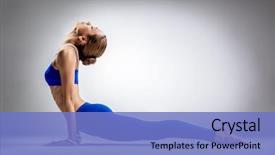  Presentation with yoga - Audience pleasing PPT theme consisting of young beautiful yoga posing backdrop and a teal colored foreground