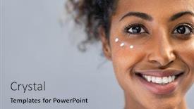  Presentation with african beauty - Presentation enhanced with young-beauty-african-woman-applying background and a light gray colored foreground