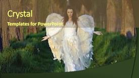  Presentation with angel wings - Slide set featuring young beauty as an angel background and a tawny brown colored foreground