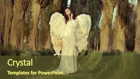  Presentation with angel moroni - Cool new slide deck with young beauty as an angel backdrop and a tawny brown colored foreground