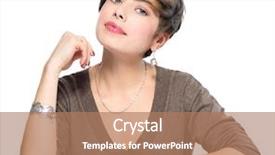  Presentation with bob hairstyle - Amazing slide deck having young beauty woman with short backdrop and a coral colored foreground