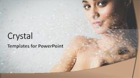  Presentation with bathroom - Beautiful slides featuring young beautyful woman under shower backdrop and a light gray colored foreground