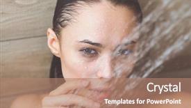  Presentation with bathroom - Audience pleasing theme consisting of young beautyful woman under shower backdrop and a coral colored foreground