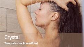  Presentation with woman in under wear - Audience pleasing PPT layouts consisting of young beautyful woman under shower backdrop and a  colored foreground