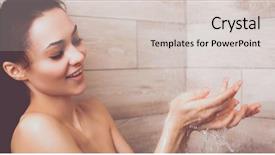  Presentation with young - PPT theme having young beautyful woman under shower background and a  colored foreground