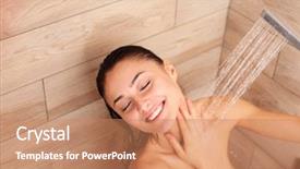  Presentation with bathroom - Audience pleasing slide deck consisting of young beautyful woman under shower backdrop and a  colored foreground