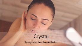 Presentation with woman in under wear - Amazing PPT theme having young beautyful woman under shower backdrop and a  colored foreground
