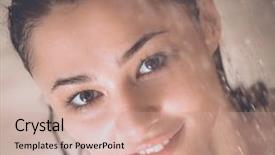  Presentation with woman in under wear - Cool new theme with young beautyful woman under shower backdrop and a  colored foreground