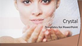  Presentation with woman in under wear - Slide deck consisting of young beautyful woman under shower background and a  colored foreground